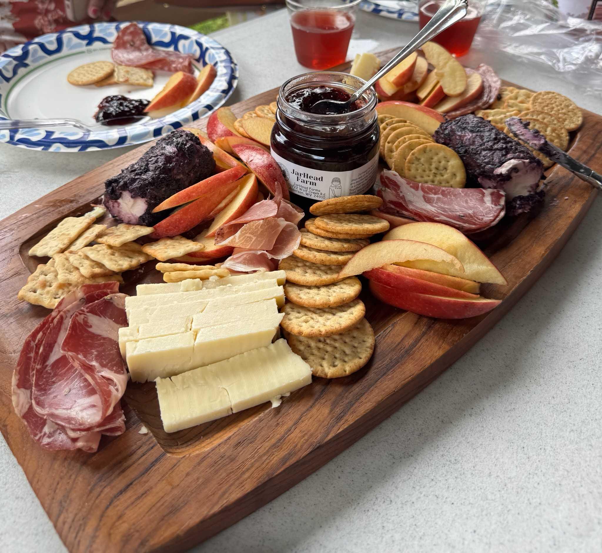 JarHead Farms products on charcuterie board